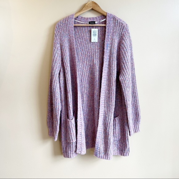 NWT TORRID lilac rainbow lurex open front cardigan size 2X MSRP $66 - Picture 2 of 11
